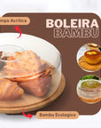 Boleira em Bambu com Tampa Acrílica