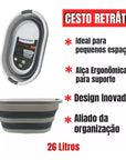 Kit Balde 10 litros e Cesto 26 litros Retrátil Práticos e Funcionais
