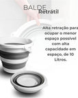 Kit Balde 10 litros e Cesto 26 litros Retrátil Práticos e Funcionais