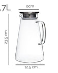 Jarra de Vidro com Tampa em Inox - 1.7 litros