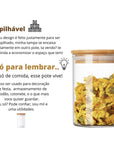 Conjunto 10 Potes Herméticos Redondos com Tampa de Bambu – 250ml