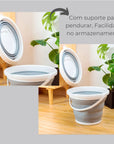 Kit Balde 10 litros e Cesto 26 litros Retrátil Práticos e Funcionais