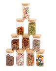 Conjunto 10 Potes Vidro Herméticos Quadrado Condimentos - 250ml - Casa Práticos e Funcionais
