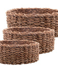 Conjunto 3 Cestas Redondas em Fibra Natural - Casa Práticos e Funcionais