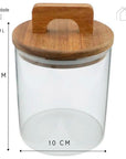 Conjunto de 3 Potes de Vidro Herméticos com Tampa de Bambu - Casa Práticos e Funcionais