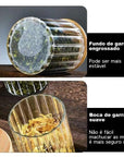 Kit com 3 Porta Mantimentos de Vidro Canelado Luxo - Casa Práticos e Funcionais