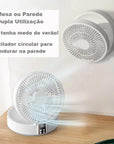 Ventilador Portátil Mesa e Parede com Controle Remoto - Casa Práticos e Funcionais