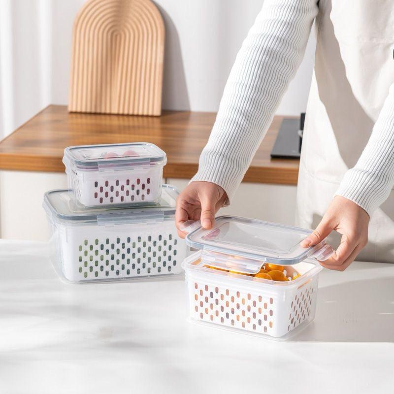 Kit 3 Potes Herméticos Organizadores para Geladeira - Casa Práticos e Funcionais