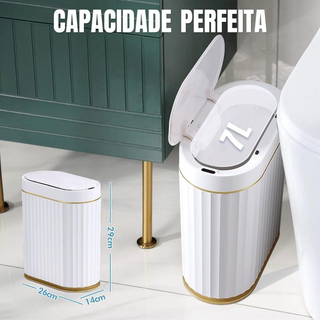 Lixeira Elegance Automática com Sensor Inteligente 7 litros - Casa Práticos e Funcionais